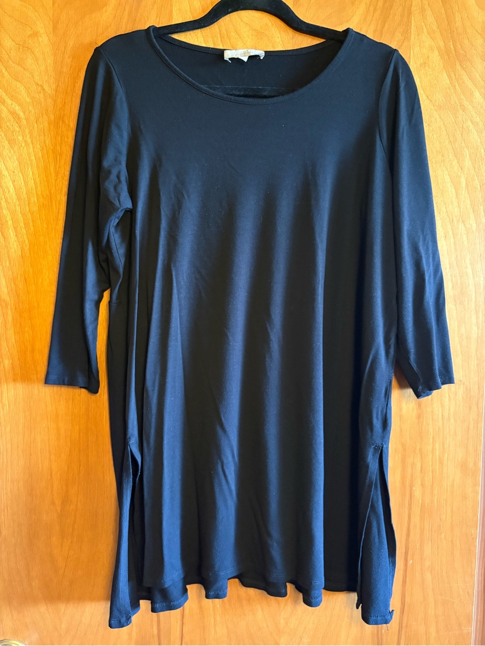 Joan Vass Black Tunic Top